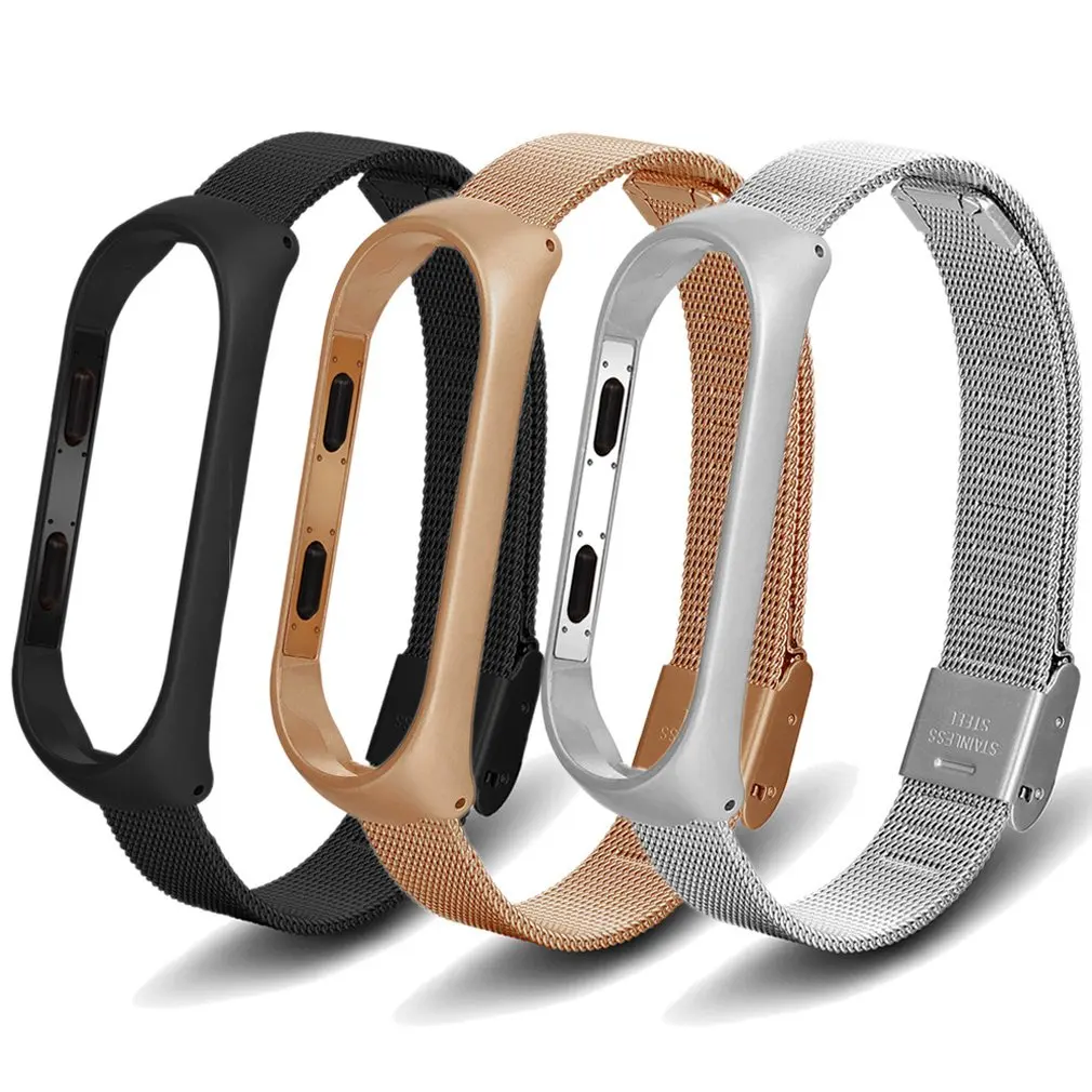 Для Xiaomi mi Band 3 браслет из нержавеющей стали ремешок металлический ремешок Пряжка для mi Band 3 браслет металлический ремешок сменный Браслет