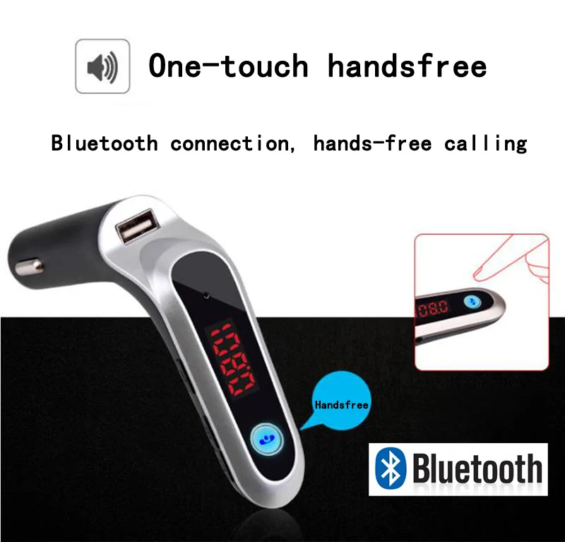 Bluetooth fm-передатчик, беспроводной автомобильный комплект с громкой связью, прикуриватель, музыкальный mp3-плеер, USB автомобильный адаптер для быстрой зарядки, радио