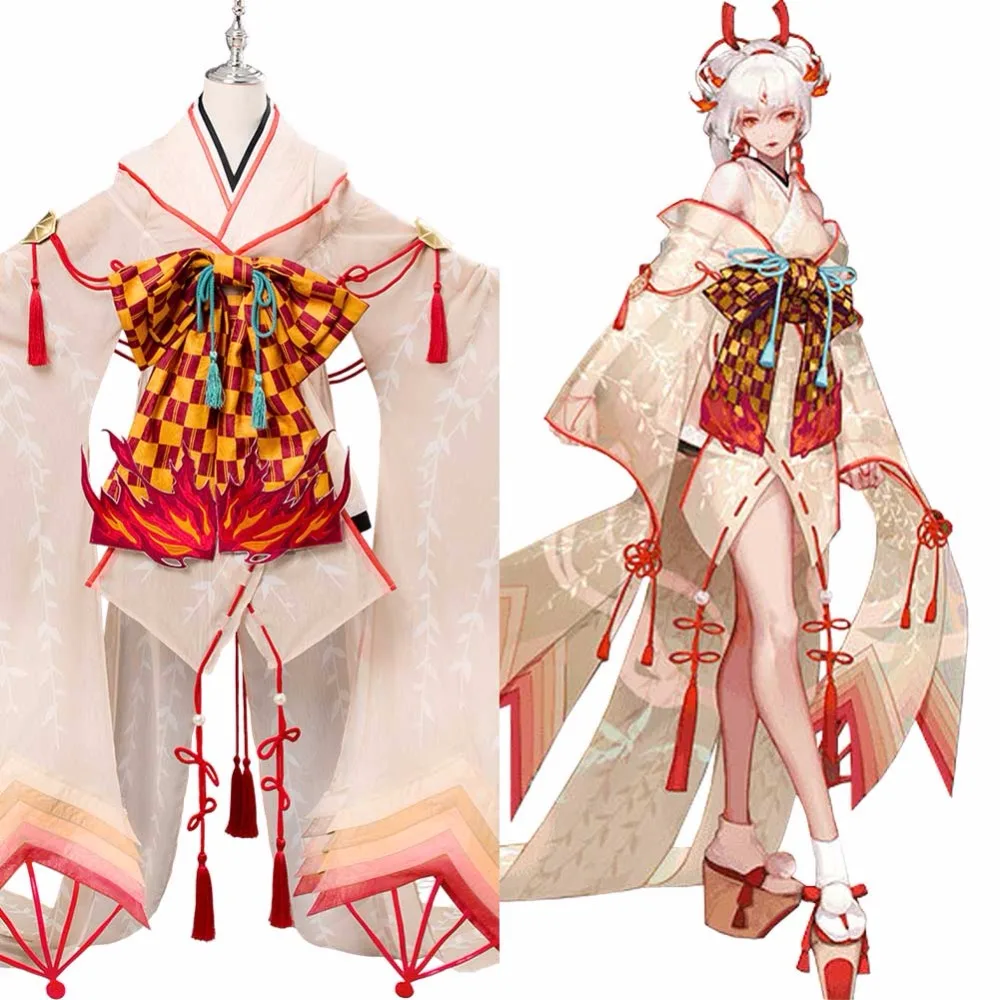 Onmyoji Косплей SSR Shiranui дайвер Али кимоно костюм платье наряд полный для женщин