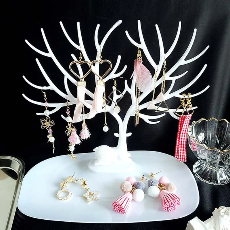 Подставка-органайзер для хранения ювелирных изделий в виде оленя серег кольца |