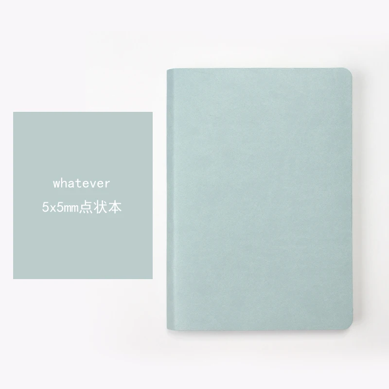 blue A5 Dotted Bullet Journal Kawaii Pink Leather Diary Blank Pages Sketchbook Notebook for School Office Notepad Customize Logo D40 - Цвет: blue
