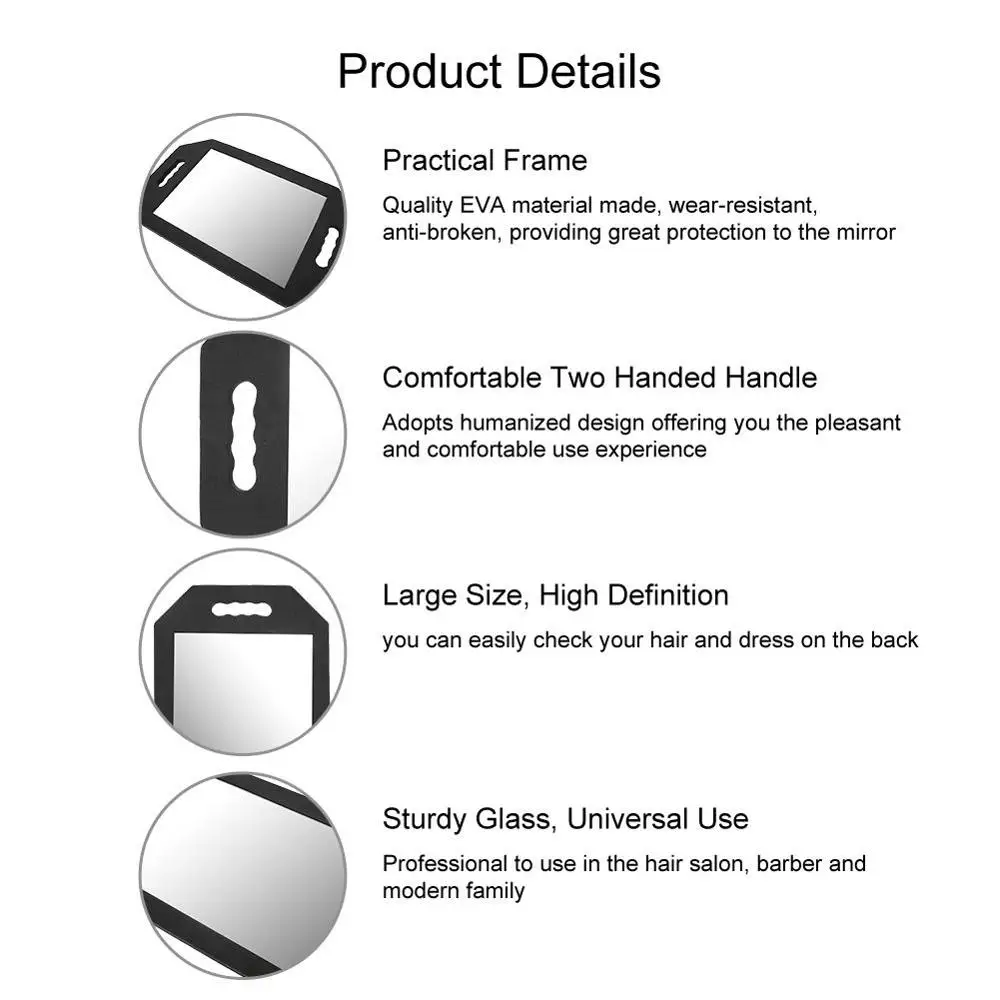 Большой ударопрочный черный прямоугольник зеркало для парикмахерской душа