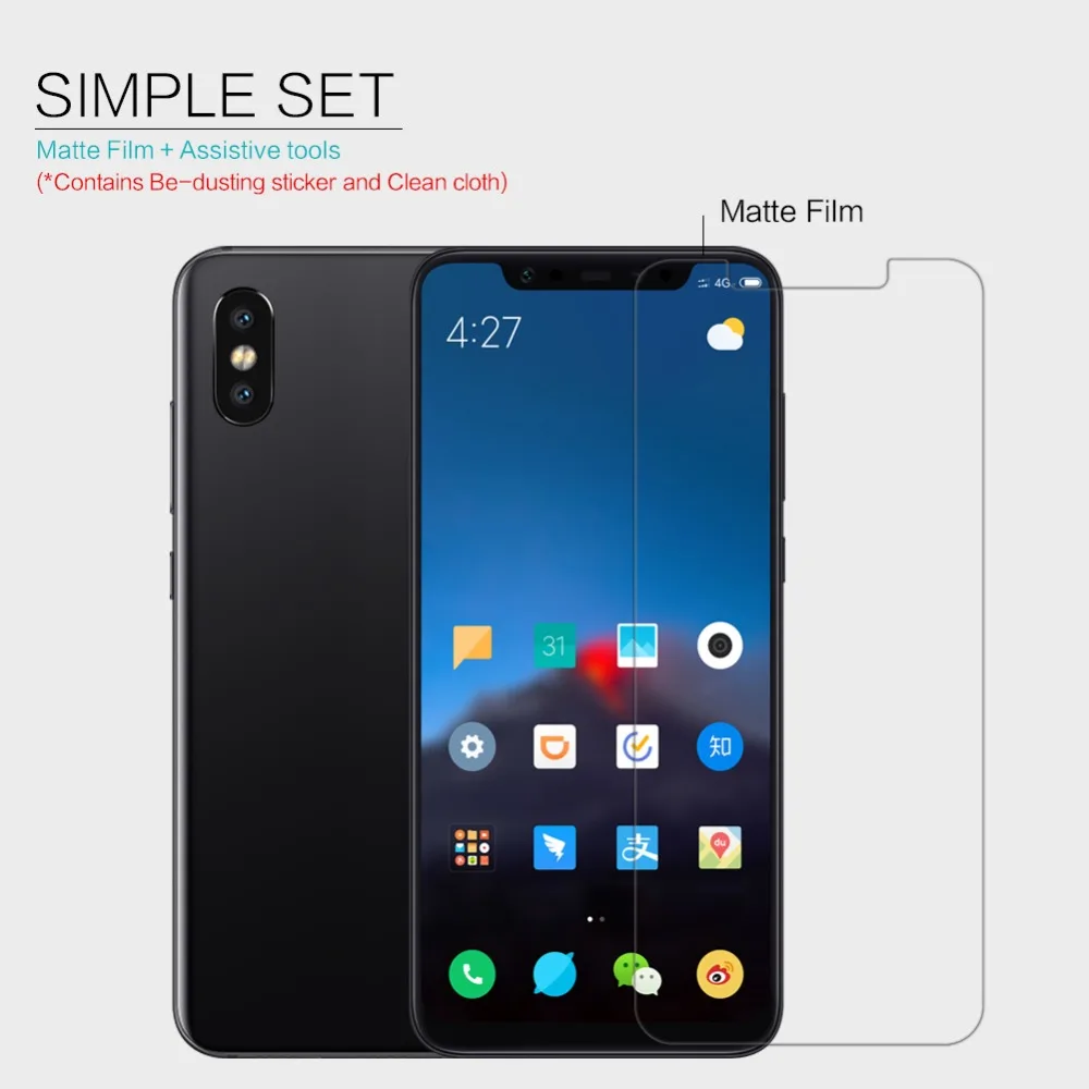 Защитная пленка NILLKIN для экрана Xiaomi Mi8 сверхпрозрачная ЖК дисплея и матовая