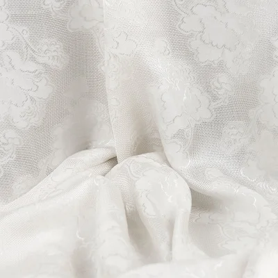 

100% Natural Silk Jacquard Peony Pattern 140cm width Pure Mulberry Silk New Desigual Exclusive Chinese Silk Fabric for Sewing