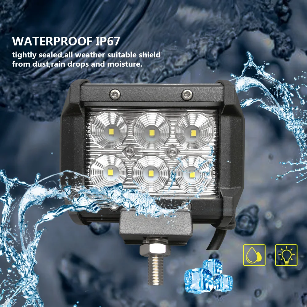 

Tripcraft 4inch 18W LED WORK LIGHT BAR 12V 24V spot flood beam for Offroad auto motorcycle headlight 4x4 SUV UAZ ATV rampe car