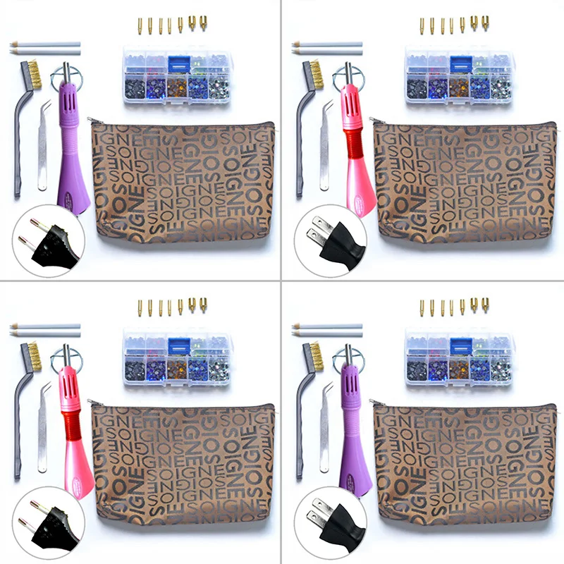 Смешанные наборы коробок Горячая фиксация железо Стразы палочка Карандаш сумка