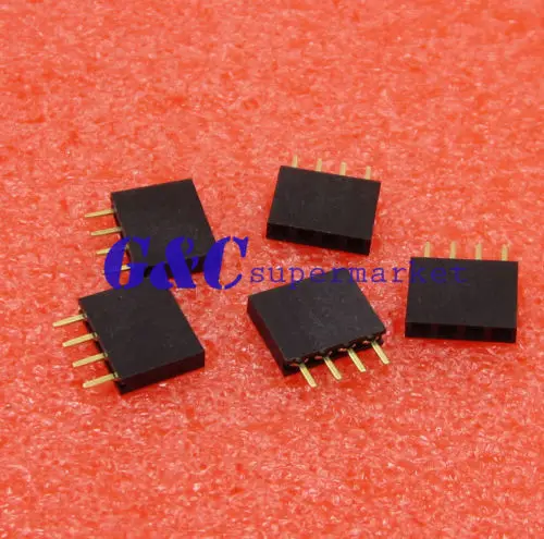 20PCS 1x4 Single Row 4 Pins Pitch 2.54mm PCB Socket Female Header | Электронные компоненты и принадлежности