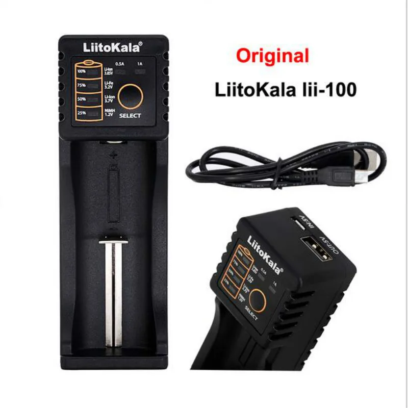 Зарядное устройство liitokala lii100 зарядное для аккумуляторов 1 2/3/3 7/4 25