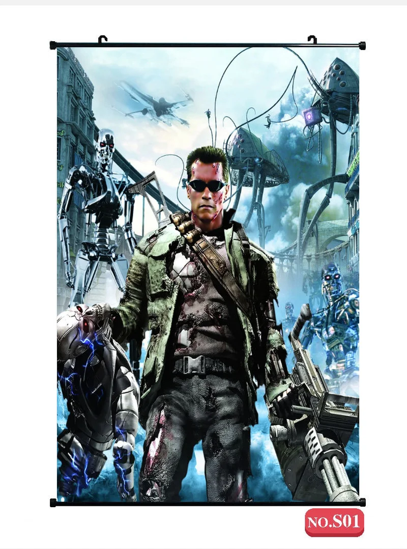 Super large future terminator series movie poster painting robot dormitory bedroom wallpaper wall stickers custom | Дом и сад