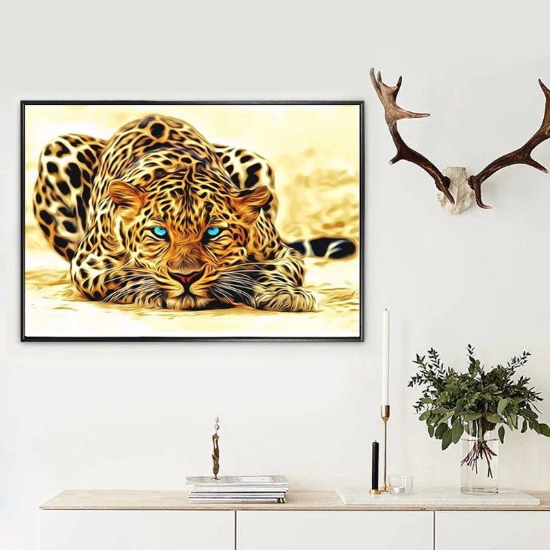 Animals Cheetah DIY 5D Diamond Mosaic Full Painting Embroidery Cross Stitch Kits Creative Man Birthday Gifts | Дом и сад
