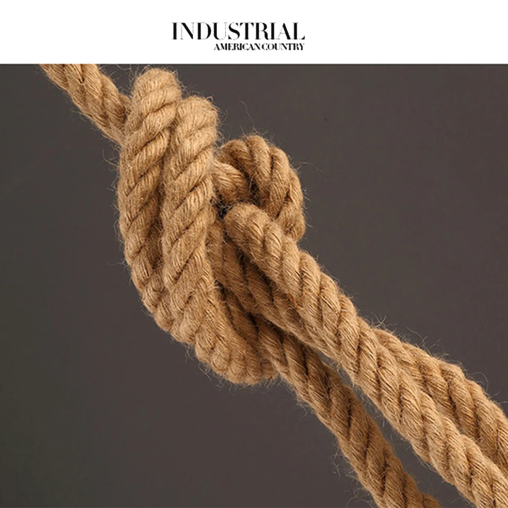 Vintage Hemp Rope Pendant Light AC90-260V Loft Creative Personality Industrial Retro Lamp Edison Bulb E27 Holder Hanging | Лампы и