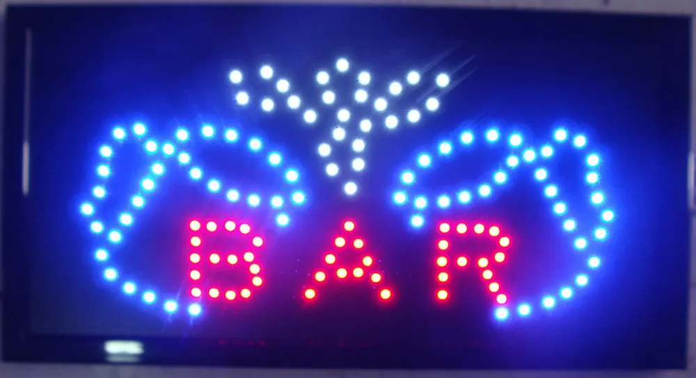 

2016 hot sale 10*19" bar sign Semi-outdoor Ultra Bright led beer pub signs