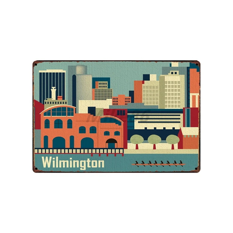 [Mike86] Richmond Wilmington Металлическая Вывеска настенные города постеры на заказ постер