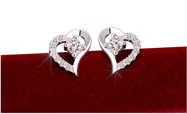 Женские серьги-гвоздики с кристаллами серебро 2017 пробы | Украшения и аксессуары