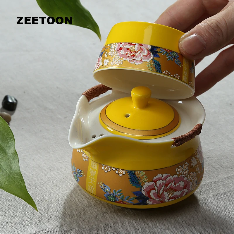 100 мл чайный горшок с фильтром винтажная ручная роспись пион быстрая чашка 1