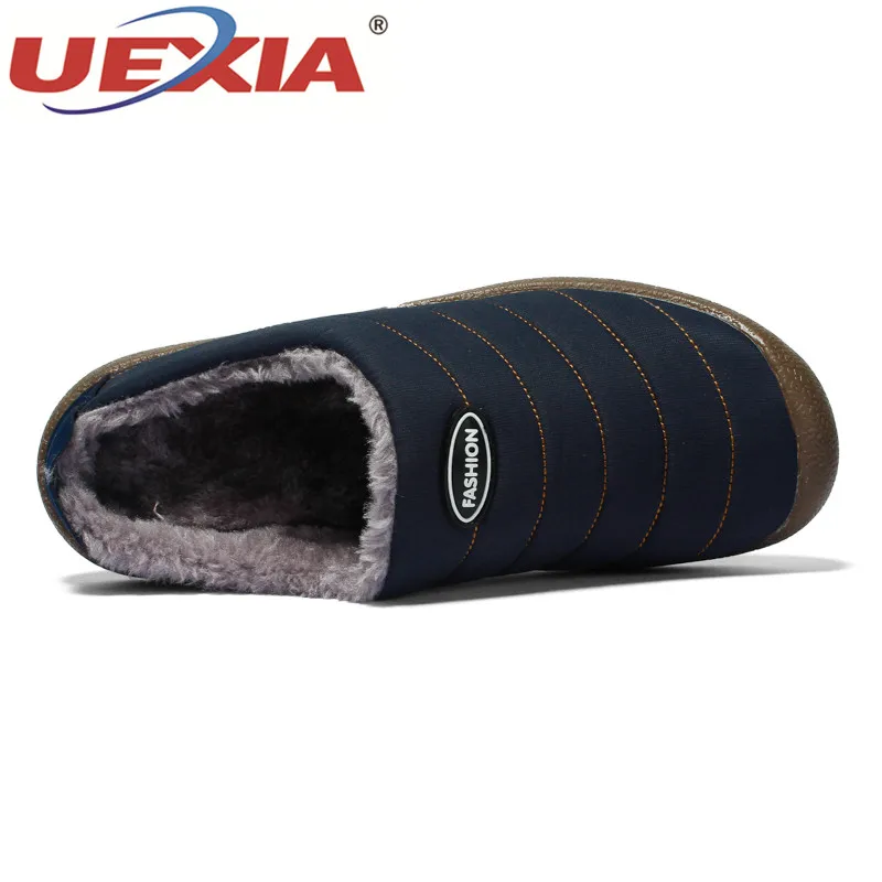 UEXIA хлопок мягкие тапочки Для мужчин Крытый \ теплые на плоской подошве унисекс