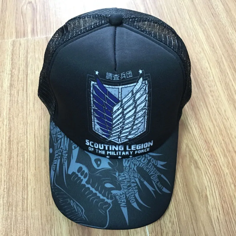 Attack On Titan Аниме ACG Hatsune Miku Бейсбол остроконечная Кепка Snapback девушка солнцезащитная Кепка с сеткой - Цвет: Attack On Titan