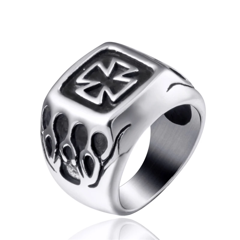 

Mens Boys Stainless Steel Ring Iron Cross Biker Wholesale Jewelry