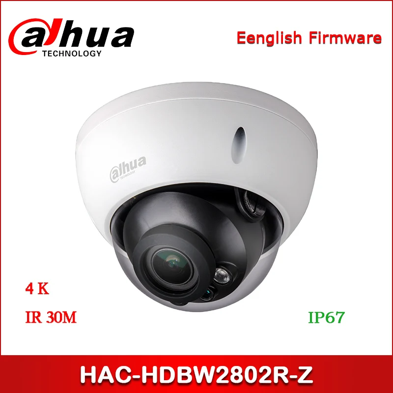 Dahua HAC HDBW2802R Z 4K CCTV камера Starlight HDCVI IR купольная 3 7 11 мм Моторизованный