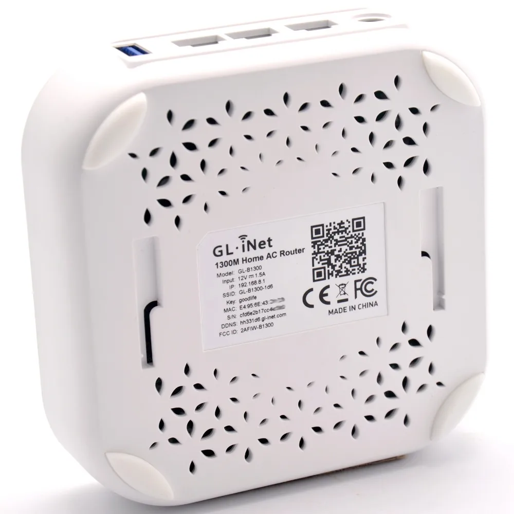 GL-iNet GL-B1300 802.11ac 5 ГГц 1300 Мбит/с Гигабитный беспроводной AC Wi-Fi маршрутизатор ВПН OPENWRT маршрутизатор USB 3,0 32 Мб rom с Atheros IPQ4028