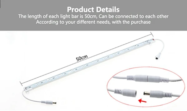Jiguoor 12 в пост. Тока 6 Вт 50 см 5630 SMD красный: синий 3:1/5:1 жесткая лента для выращивания