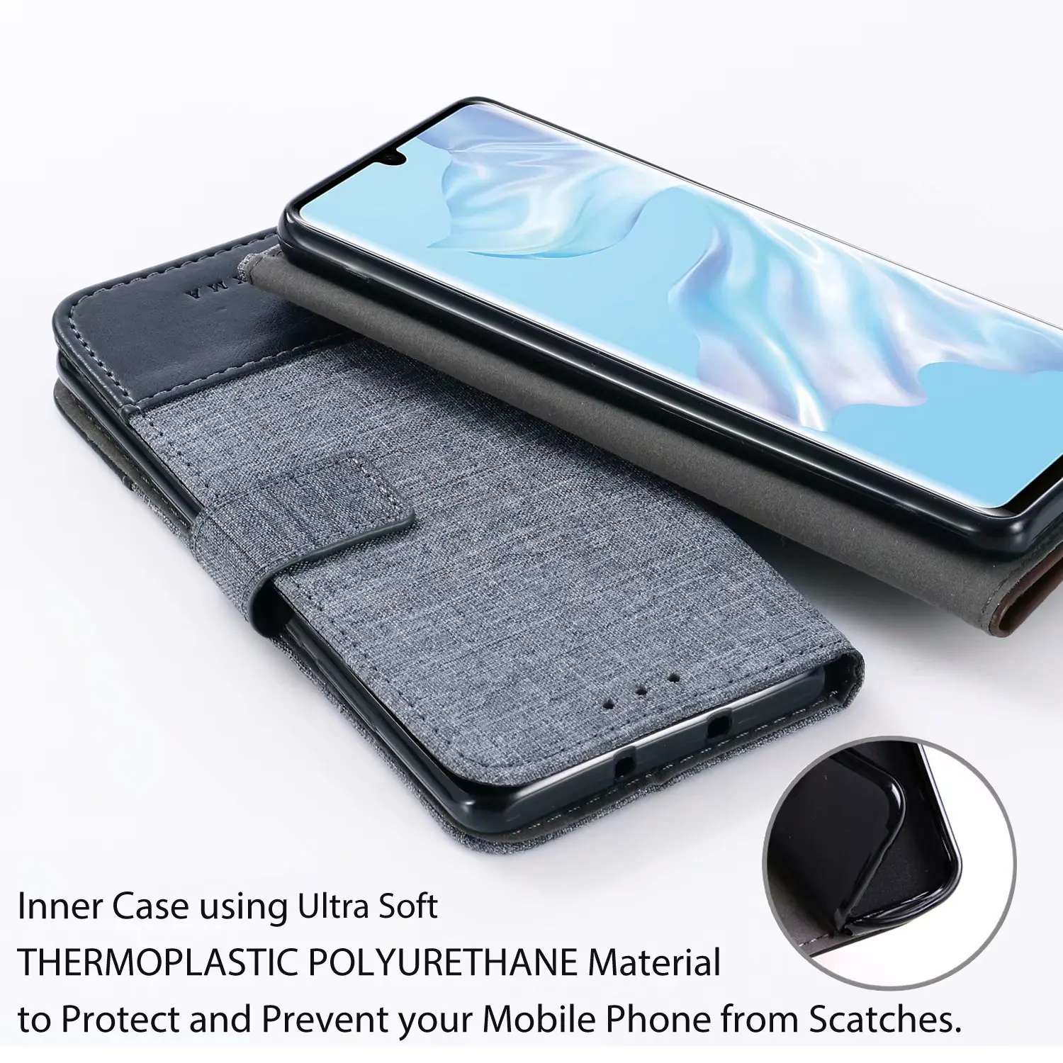 Роскошный кожаный чехол из джинсовой ткани для Huawei P30 Pro P20 Mate 20 Lite Nova 4 Y6 Y7 2019 Y5 2018