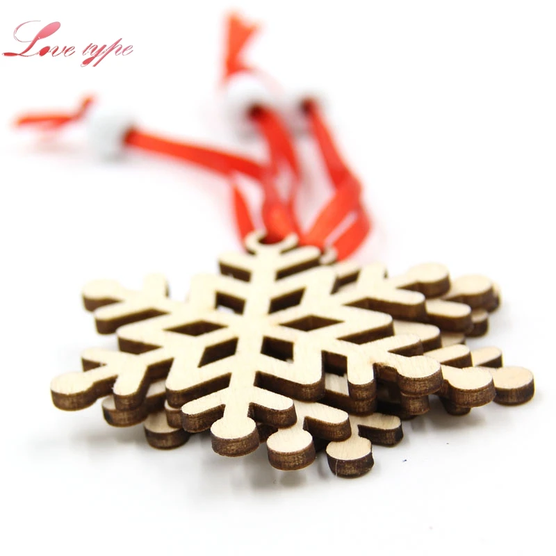 3 шт. снежинки + колокол DIY De noël деревянный Pendentifs Adornos для рождественской вечеринки