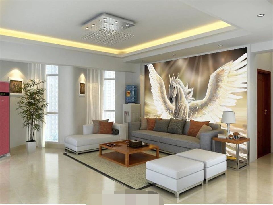 3d обои на заказ фотообои для гостиной pegasus картина маслом Диван ТВ фон Настенная