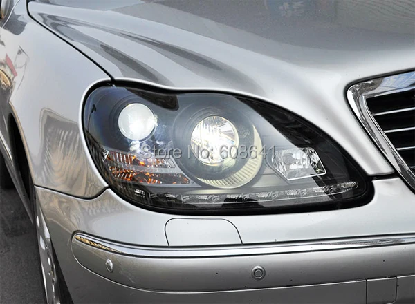 Для Mercedes Benz W220 S280 S320 S500 S600 фара ангельские глазки 1998 до 05 черного типа|angel eyes|eyes