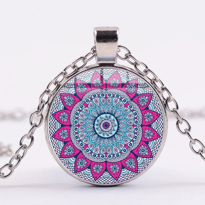 Азиатских цветок жизни серьги Henna Mandala ожерелье Ом Индии йоги буддизм чакра