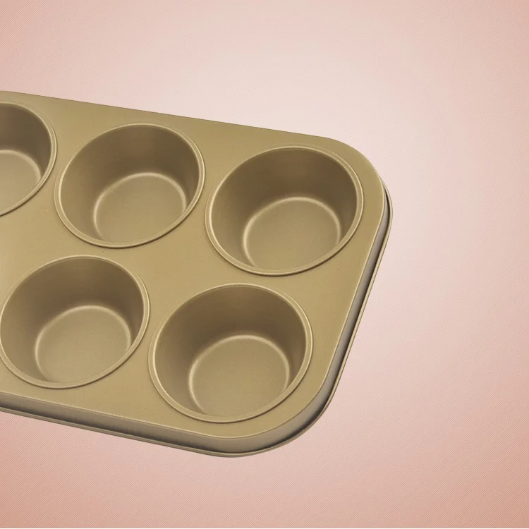 BAKEAT маленький размер 6 отверстий Золотые формы для торта антипригарная круглая