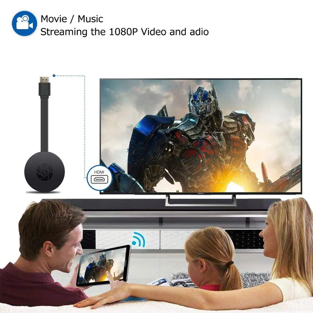 Hessy 1080 P HD tv Stick беспроводной WiFi Дисплей приемник для ТВ-тюнера Airplay медиа стример медиа адаптер беспроводной HDMI Miracast