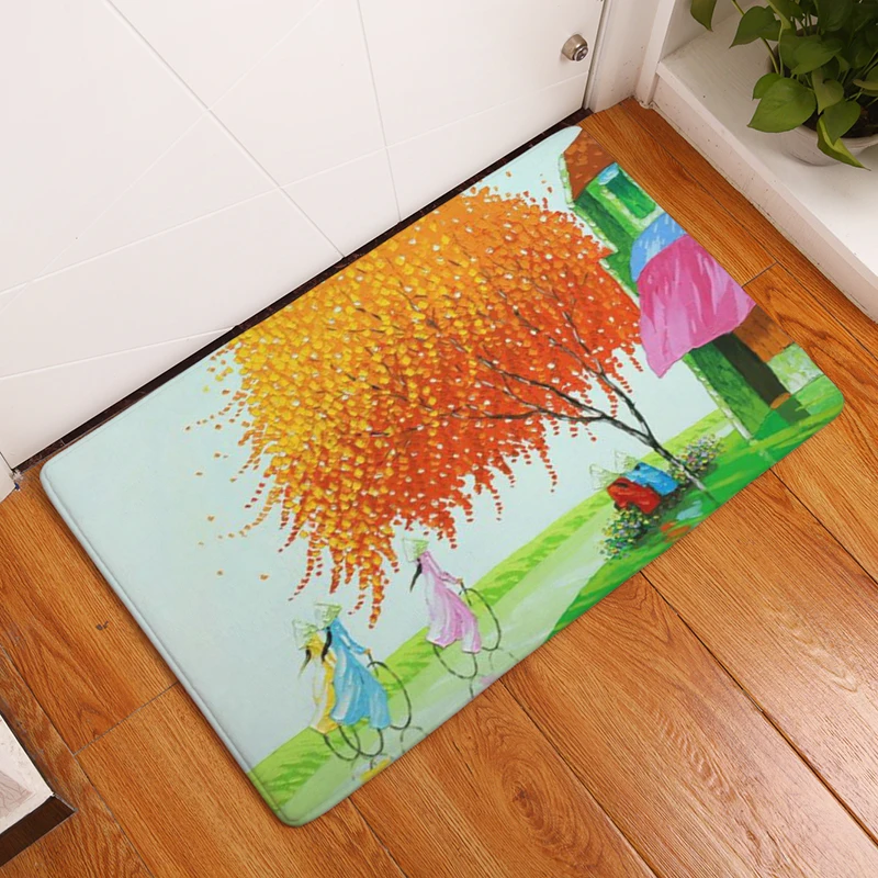 Придверные коврики с рисунком из мультфильма цветные красивые принтом дерева