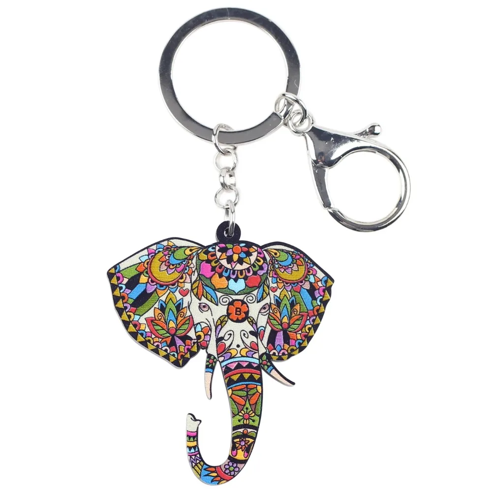 NEWEI акриловые животных Jewelry джунгли слон брелок для ключей jumbo пом подарок Для