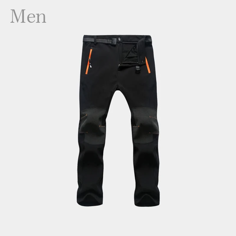 Men Black Pants TWTOPSE, зимние водонепроницаемые велосипедные штаны для мужчин и женщин, термальные спортивные брюки для горного велосипеда, велосипедные штаны, ветрозащитные теплые флисовые штаны - Цвет: Men Black Pants