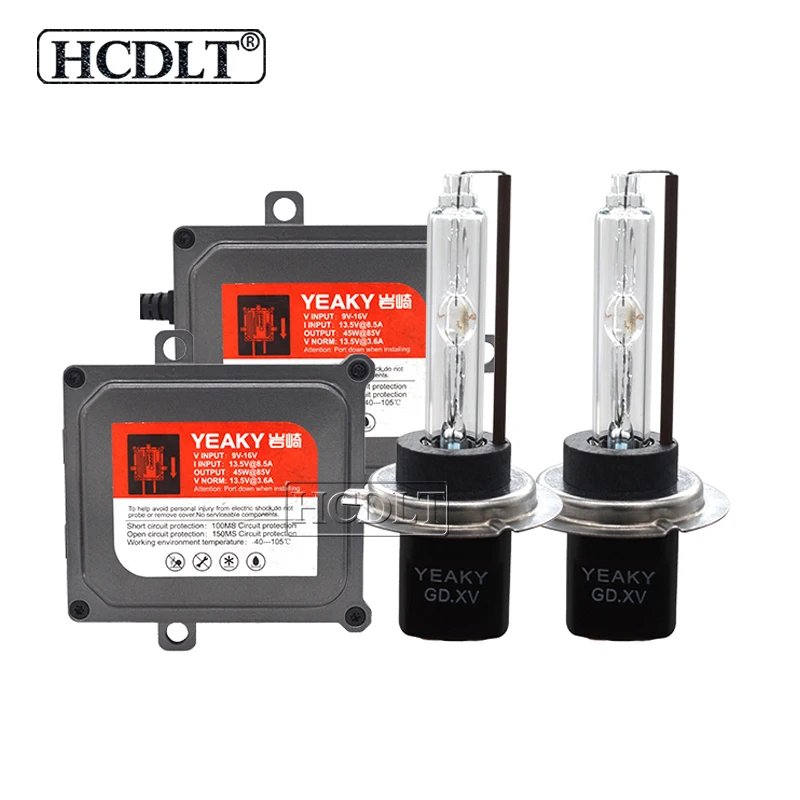 HCDLT оригинальный 45 Вт комплект ксеноновых фар Yeaky HID H7 H1 H3 9005 9006 H11 5500K лампа для
