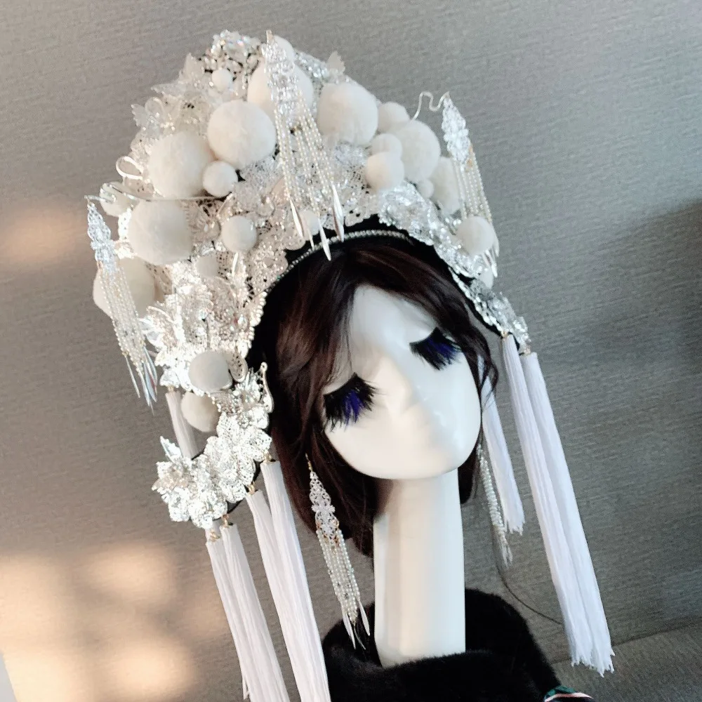 

Ancient dynasty wedding bride hair accessories queen hat princess hat for women beautiful hats for stage performance