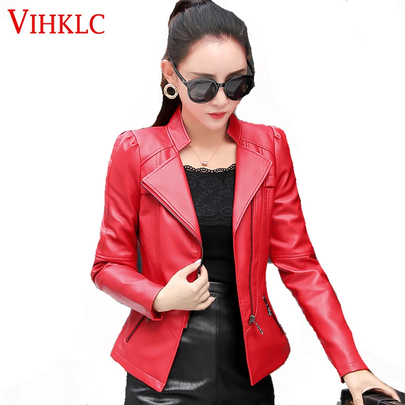 Женская кожаная куртка на молнии 4 цвета большие размеры 5XL H864|outerwear jackets|fashion jacket