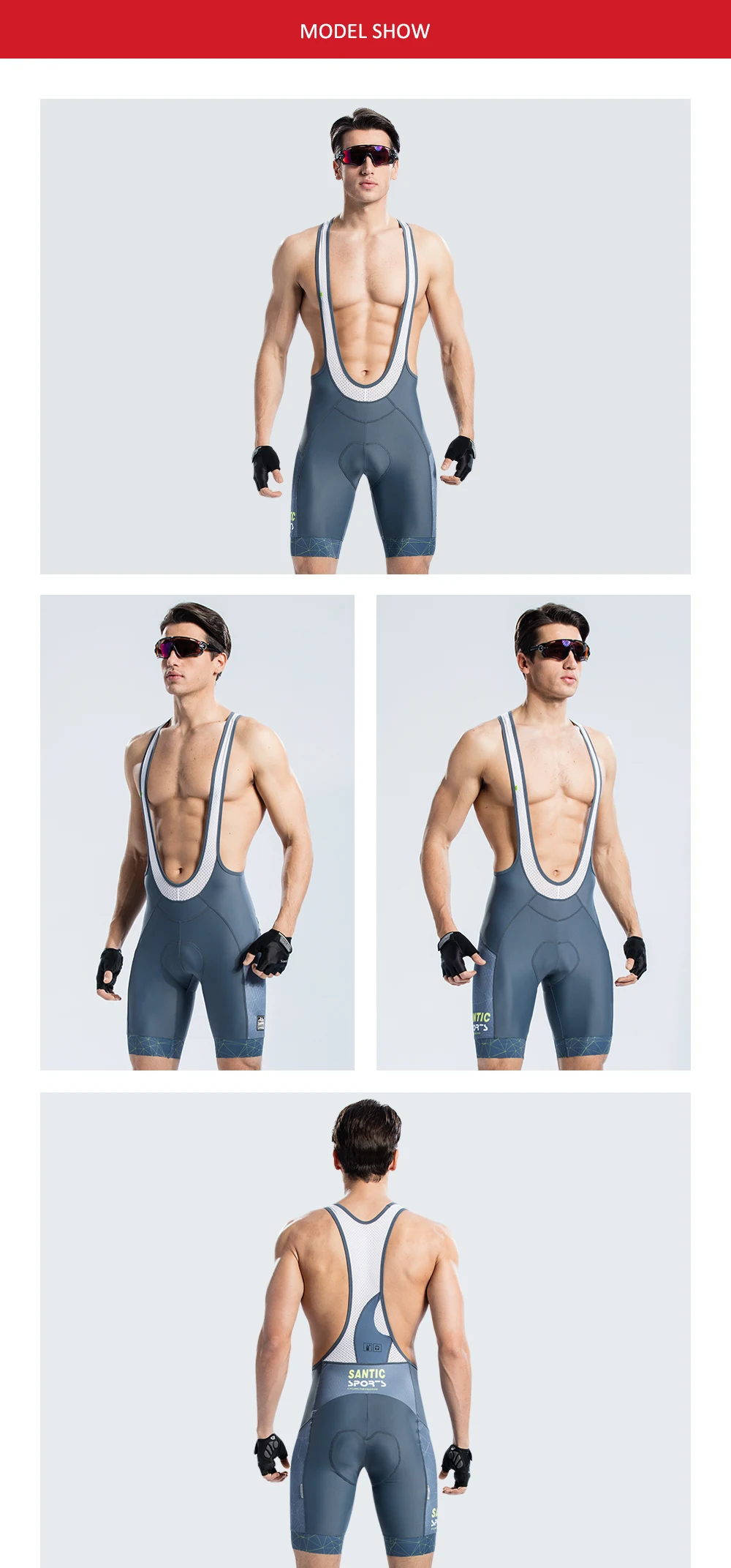 Santic мужские велотрусы Pro Fit Летние итальянские 4D Pad Road MTB велосипедные шорты для верховой езды Азиатский размер M8C05098