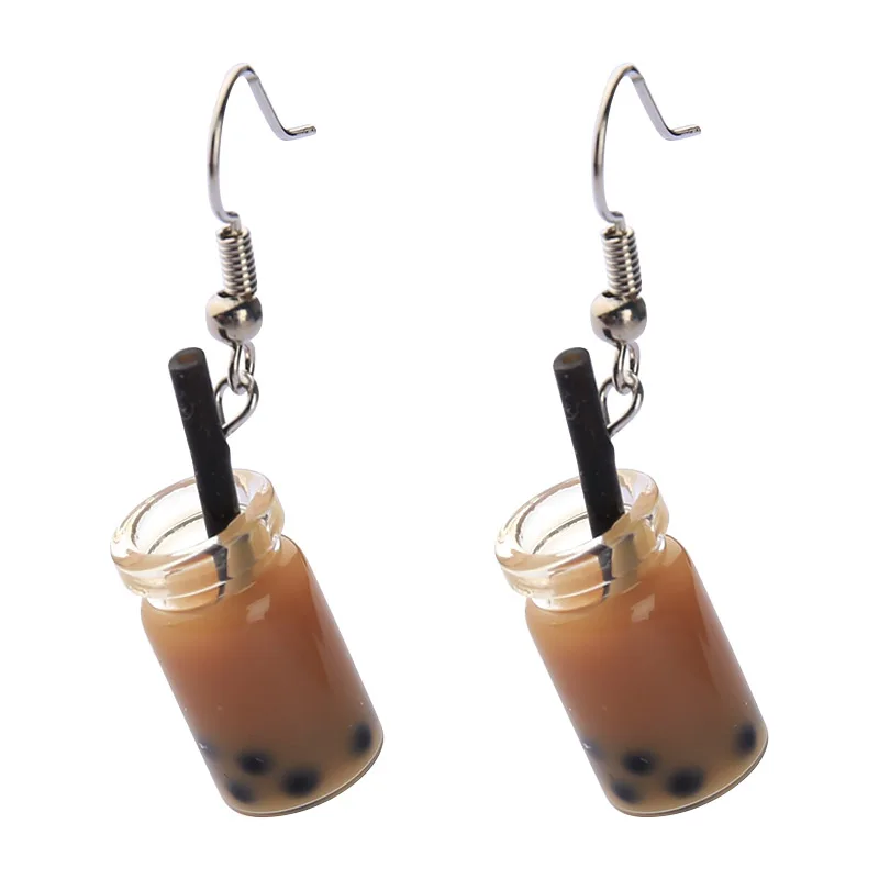 Серьги-капли Timlee E069 с пузырьковым чаем киви-фруктами популярные ювелирные