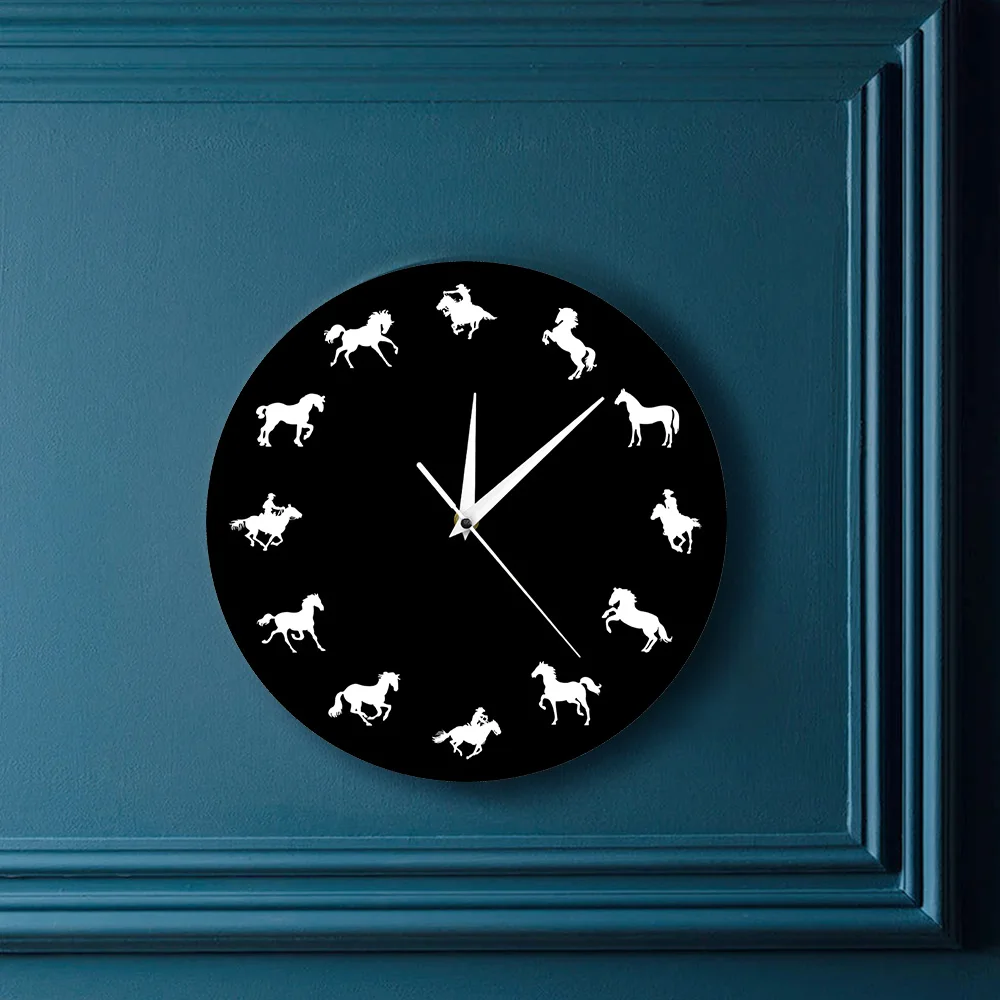 Ковбойские декоративные настенные часы для верховой езды дикая и свободная