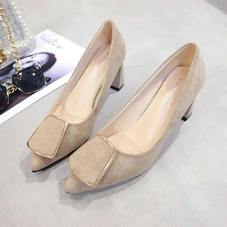 Женские замшевые туфли на высоком каблуке с острым носком Zapatos De Mujer туфли-лодочки