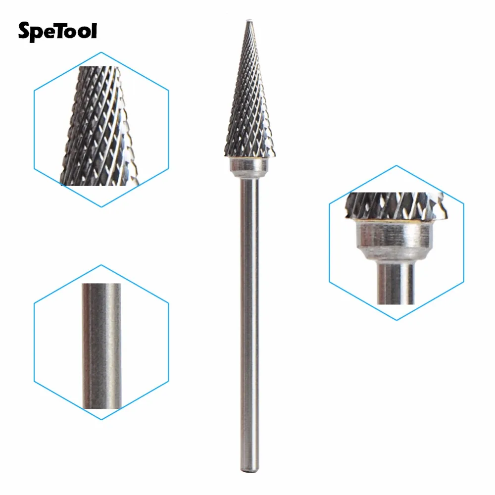 SpeTool Вольфрамовая твердосплавная насадка для ногтей острый кукурузный аксессуар