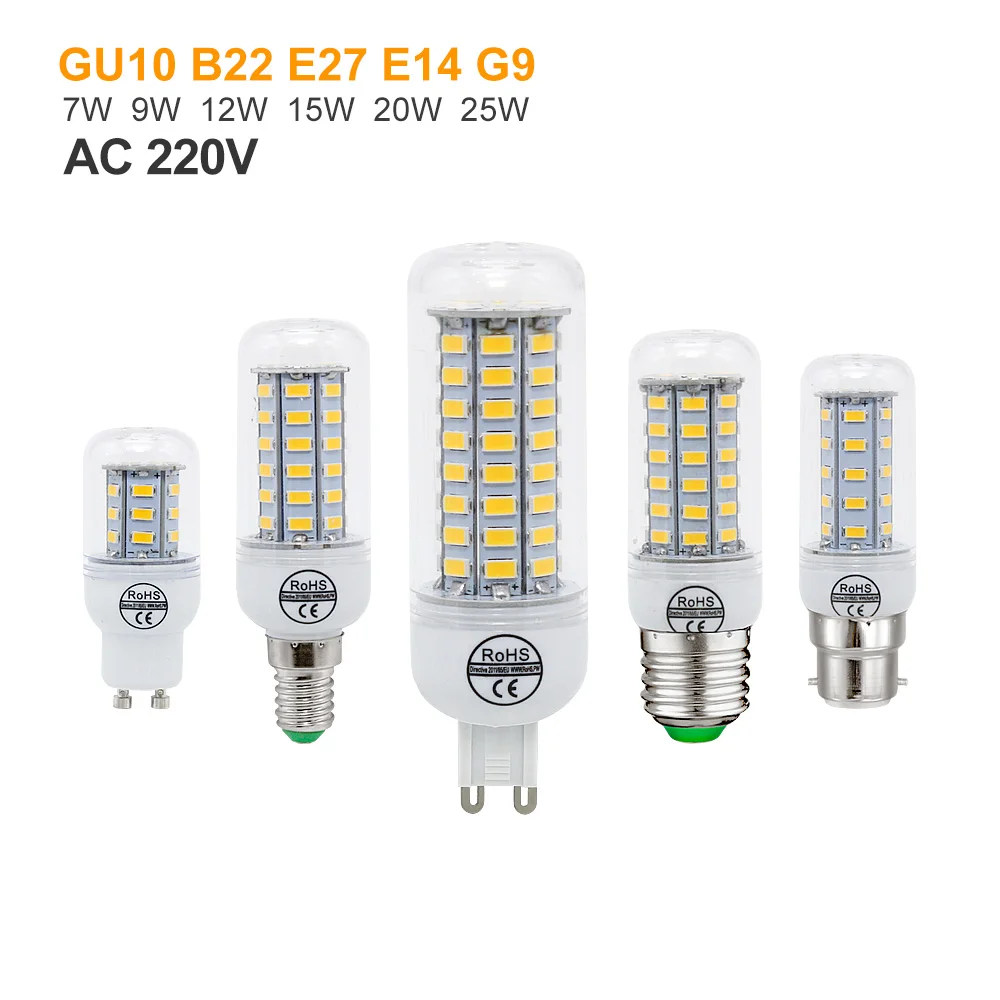 E27 светодиодный тип Кукуруза E14 GU10 B22 светильник лампы 24 36 48 56 69 72 s G9 люстра Свеча ing