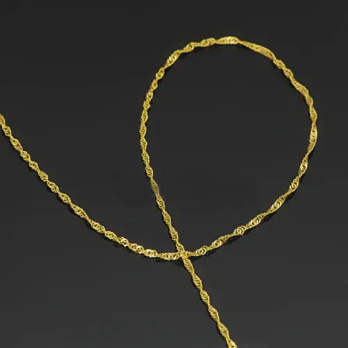 

New Fine Solid Au750 18K Yellow Gold Women's Singapore Chain Necklace 15.7inch