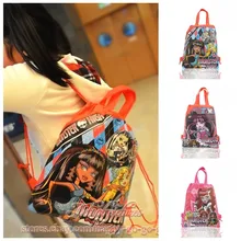 1 шт., детские рюкзаки Monster High на шнурке, сумки для покупок/дорожные сумки, 34*27 см, нетканые ткани, Детские Рождественские вечерние, Подарочные, для хранения дома