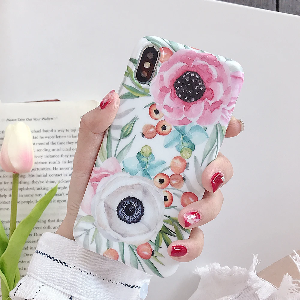 i LOVECOM Винтаж банан листья и цветы чехол для телефона для iPhone 11 Pro Max XR XS Max 6 6S 7 8 Plus X мягкий IMD Телефон задняя крышка чехол - Цвет: i