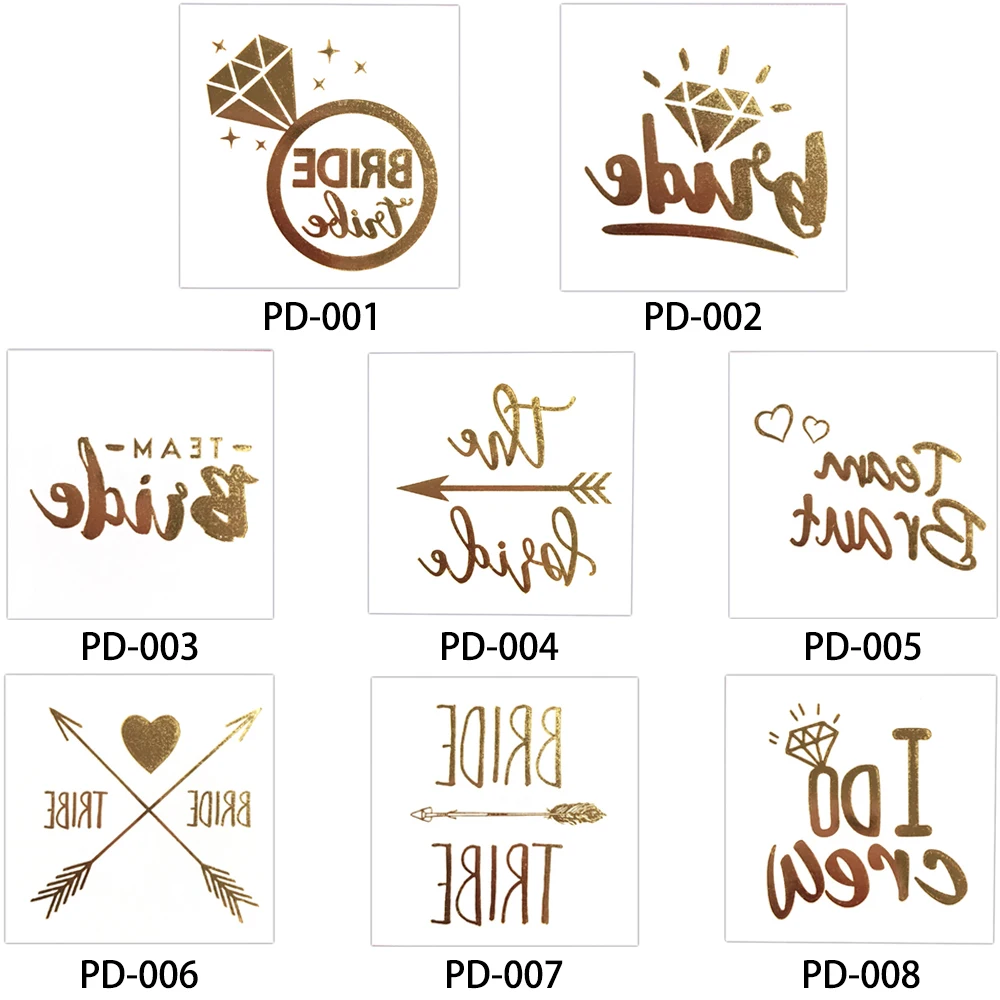 Временные тату наклейки glaryyears золотистого цвета 8 видов|body art|gold temporary tattootattoo sticker |