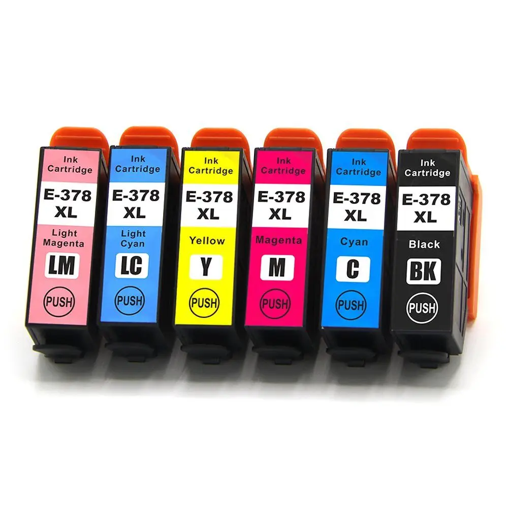 vilaxh 6Color T378 378XL T3791 Совместим с Epson XP-8500 XP-8505 xp-8600 xp-8605 XP-8700 Чернильный картридж для