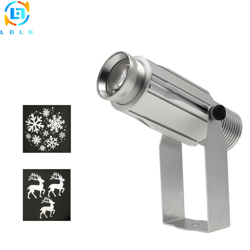 Водонепроницаемый серебряный корпус 20 Вт LED Gobo проектор IP65Rustproof EU Plug 220 в